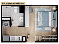 Tipo F - Área total construida 19.59 m²