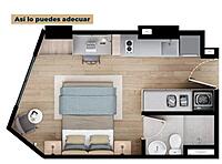Tipo B - Área total construida 20.74 m²