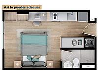 Tipo A - Área total construida 21.46 m²