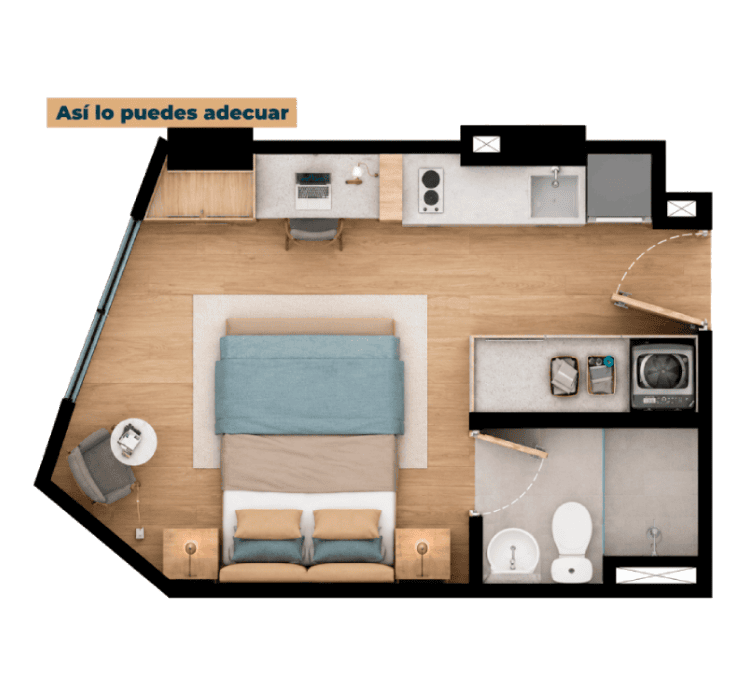 Tipo B -Área total construida 20.74 m²