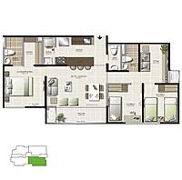 Torre 6 - Área Total construida 80,47 m²