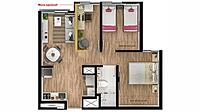Área total construida 43 m²