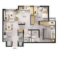 Tipo C - Área total construida 53 m²