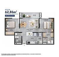 Área total construida 62.86 m²