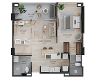 Tipología 2 -Aptos de 65,54 m²